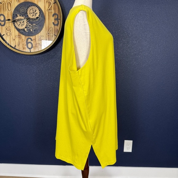 Ulla Popken Yellow V-neck A-line Tank Top Tunic Plus Size 28/30 - Picture 4 of 8
